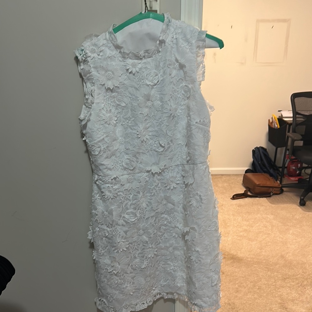 J. Crew White Lace Floral Mini Dress